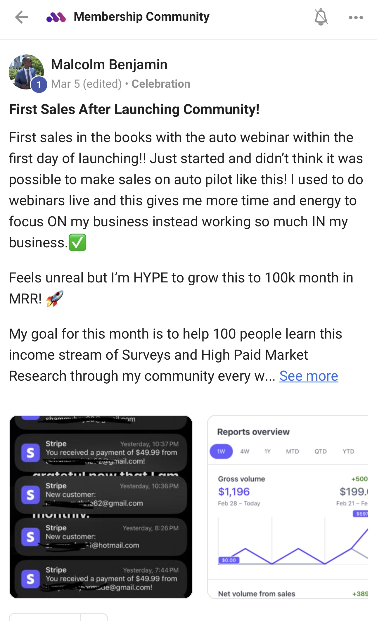Member success post
